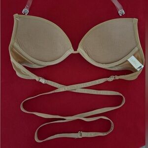La perla Logo strapless bra size A B C open back